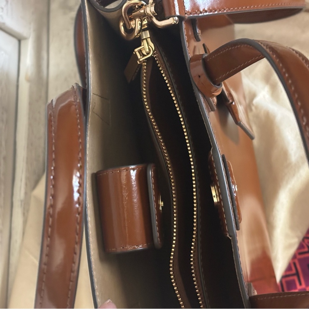 Tory Burch Brown Small Robinson Satchel - Picture 5 of 5